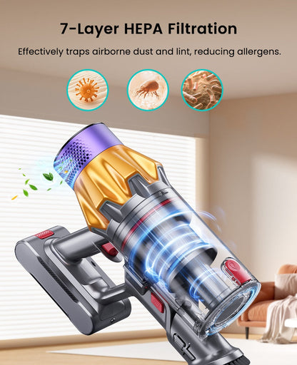 Pet Vacuum Cleaner with Grooming Tool - 45KPA, 60 Min Runtime
