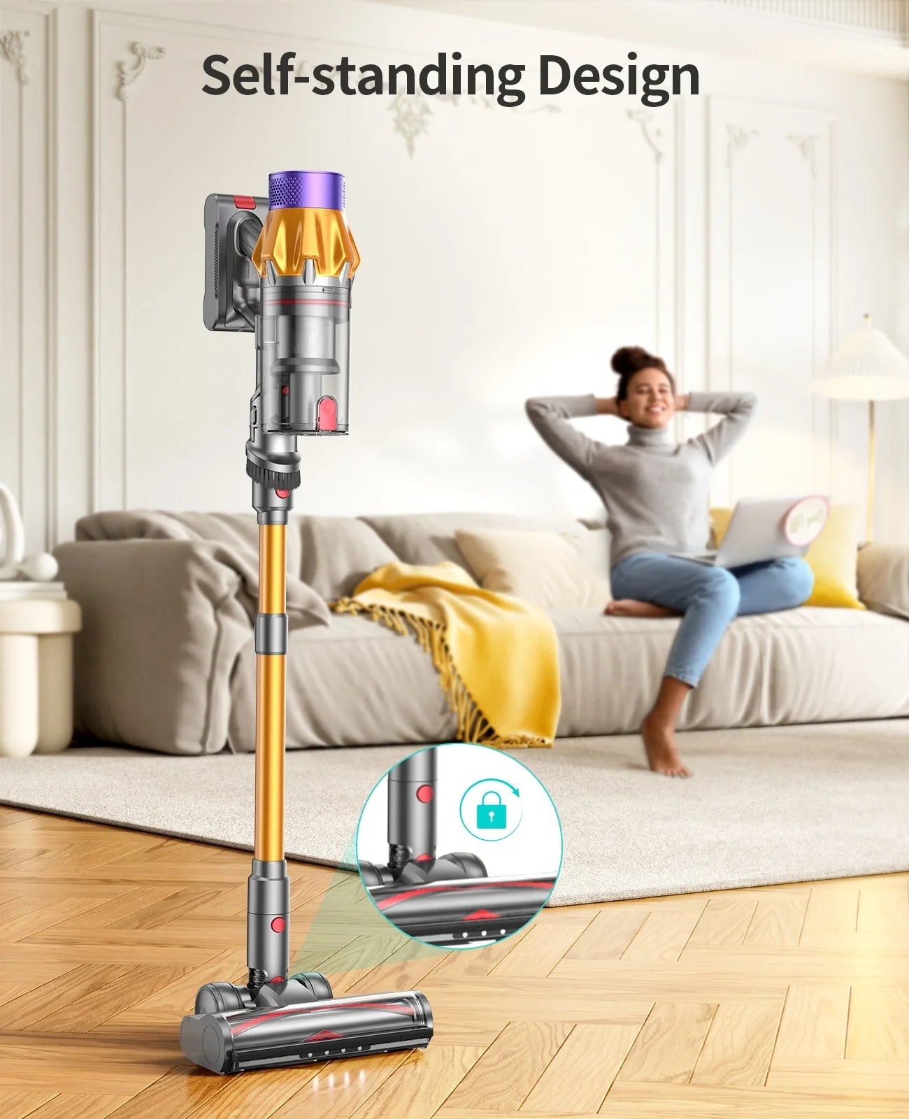 Pet Vacuum Cleaner with Grooming Tool - 45KPA, 60 Min Runtime